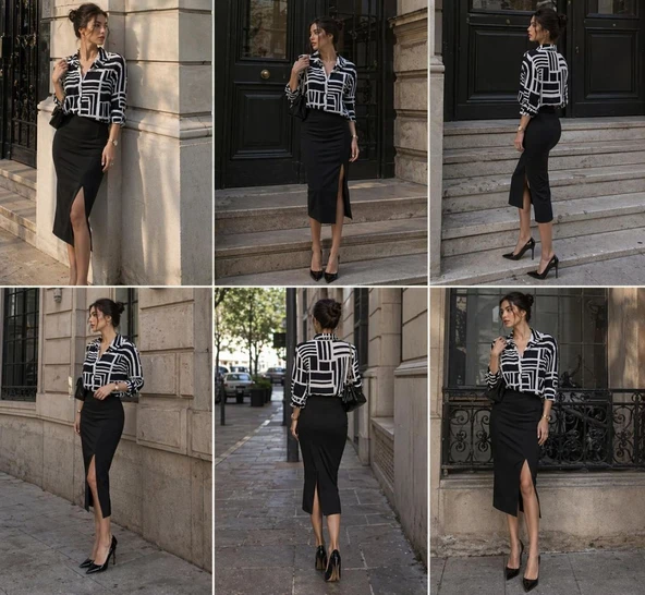 JDYSEZEN LIFE 3/4 CROPPED SHIRT WVN DIA  Kadın Gömlek 15341138 ürün görseli 1