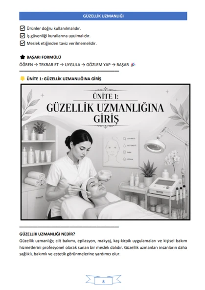 GÜZELLİK UZMANLIĞI EĞİTİM KİTABI - Resim 5