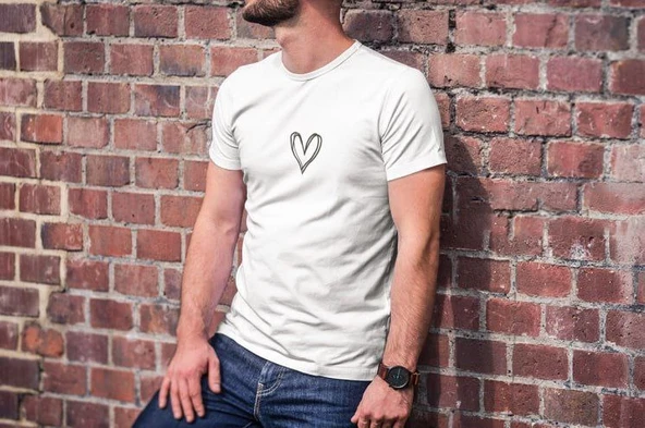 Erkek Kısa Kol Yazlık Tişört Bisiklet Yaka Baskılı Oversize T-Shirt - Beyaz ürün görseli 1