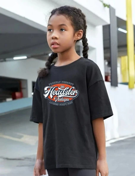 Çocuk Unisex Baskılı T-Shirt-Siyah ürün görseli 1