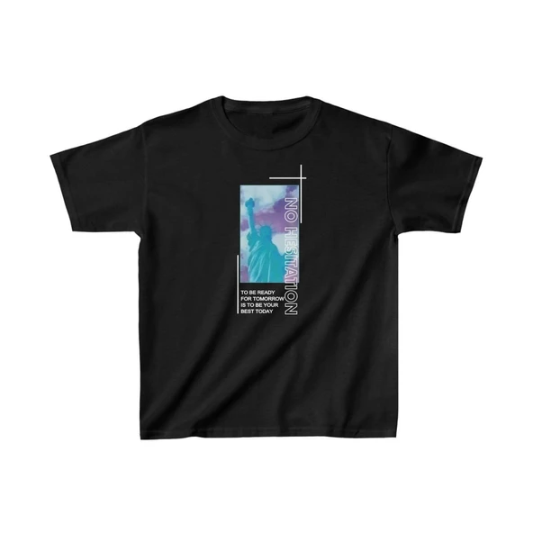 Çocuk Unisex Baskılı T-Shirt - Siyah ürün görseli 1