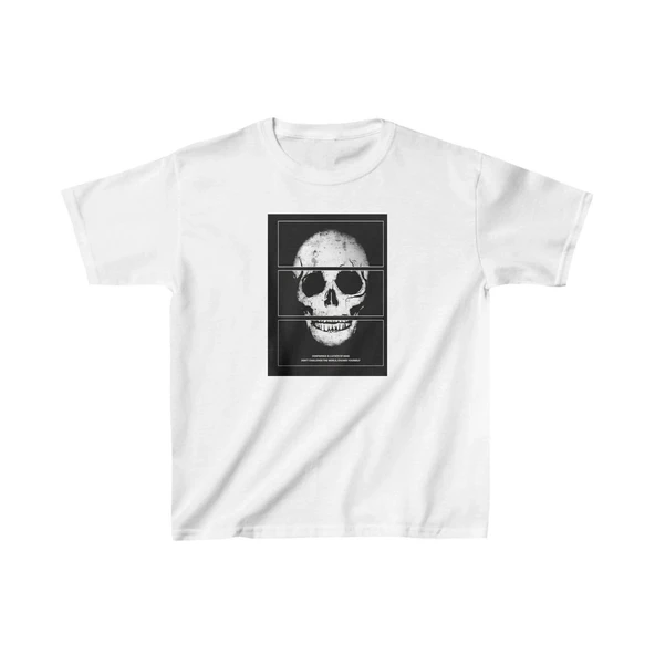 Unisex Çocuk Baskılı T-Shirt - Beyaz ürün görseli 1