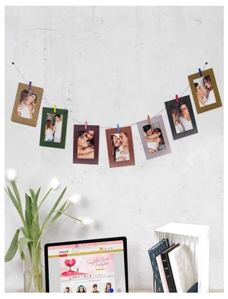Fotoğraf Çerçevesi Karton İpli Mandallı Set ürün görseli 1