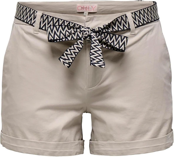 ONLBIANA MW COTTON BELT CHINO SHORTS PNT  Kadın Şort 15344446 ürün görseli 1