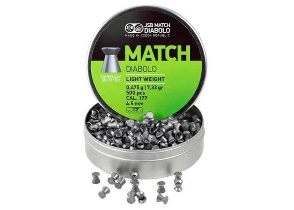 JSB MATCH DIABOLO LIGHT WEIGHT 4.5 MM HAVALI SACMA ürün görseli 1