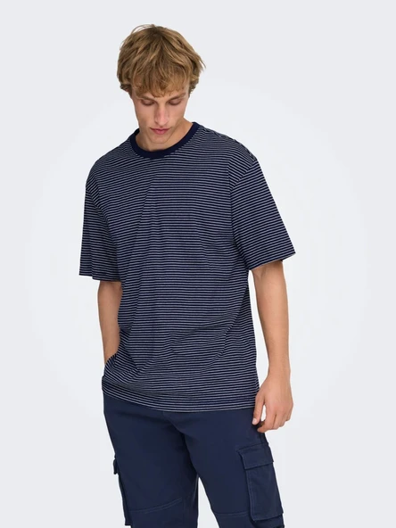 ONSFRED LIFE RLX SS STRIPE TEE NOOS  Erkek T-Shirt 22036384 ürün görseli 1