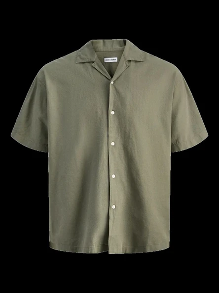 JJEBREEZE LINEN BLEND RESORT SHIRT SS SN  Erkek Gömlek 12288594 ürün görseli 1