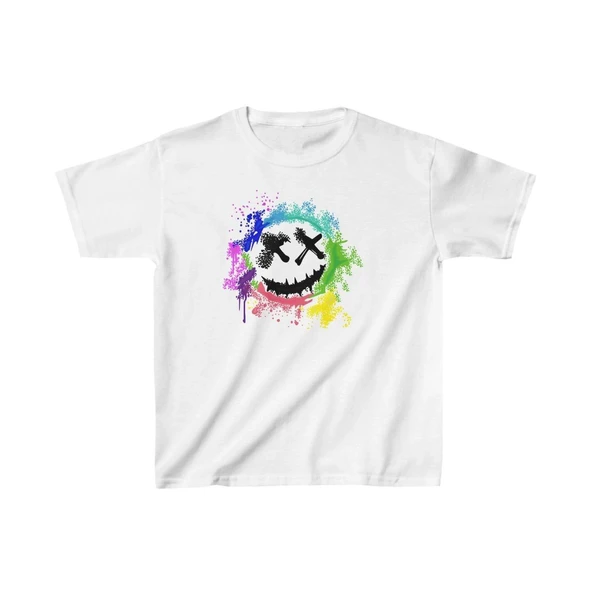 Unisex Çocuk Baskılı T-Shirt - Beyaz ürün görseli 1
