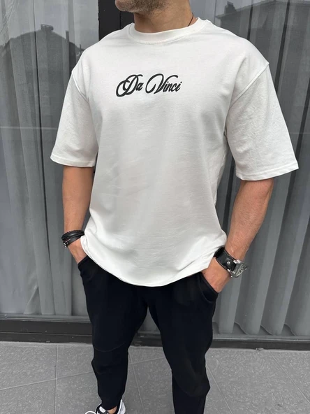 Erkek Baskılı T-Shirt Kısa Kol Bisiklet Yaka Regular Fit Rahat Kalıp Günlük Tişört - Beyaz ürün görseli 1