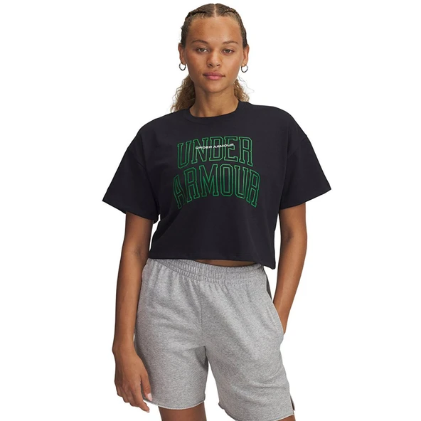 UA W VARSITY MIX HW SS CROP  Kadın T-Shirt 1389156-002 ürün görseli 1