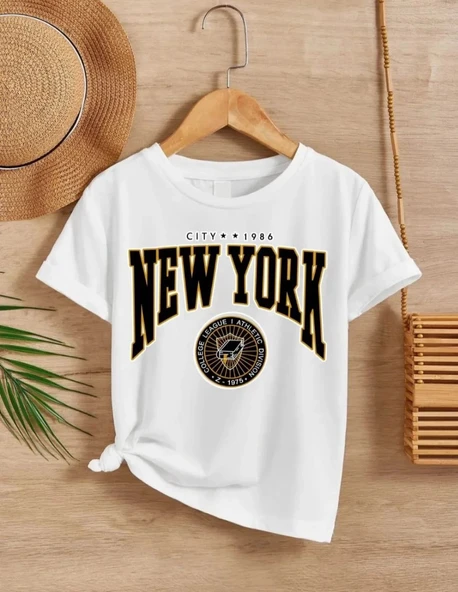 Çocuk Unisex Baskılı T-Shirt - Beyaz ürün görseli 1