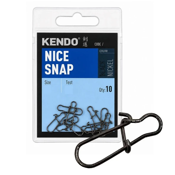 Kendo Nice Snap Siyah Nikel Balıkçı Klips (10'lu Paket) ürün görseli 1