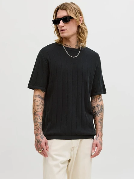 JJEBRADLEY KNIT TEE SS LN  Erkek T-Shirt 12288582 ürün görseli 1