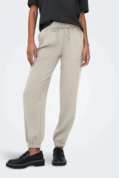 ONLBOLZANO HW PULL-UP PANT MOCH PNT  Kadın Pantolon 15352641 ürün görseli 1