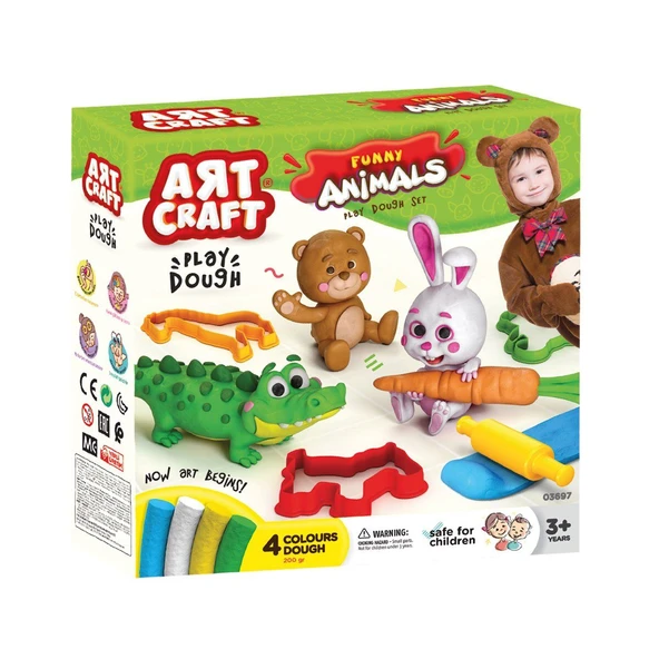 03697 Art Craft Eğlenceli Hayvanlar Hamur Set 200 gr ürün görseli 1