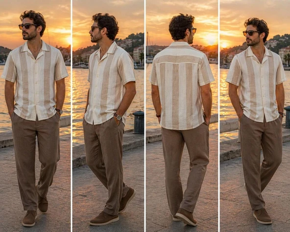 ONSCAIDEN LIFE STRIPE RES LINENBLENDNOOS  Erkek Gömlek 22026109 ürün görseli 1
