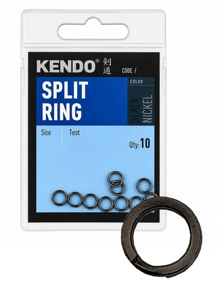 Kendo Split Ring 5mm Siyah Nikel Yapay Yem Halkası (10'lu Paket) ürün görseli 1