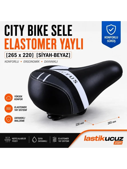 CITY BIKE SELE ELASTOMER YAYLI  [265 X 220]  [SİYAH-BEYAZ] ürün görseli 1