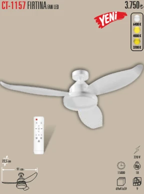 CT-1157 FIRTINA FAN LED ürün görseli 1