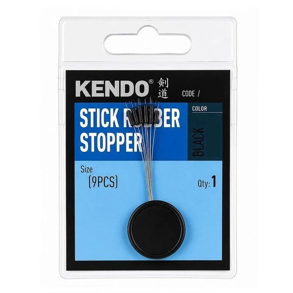 Kendo Stick Rubber Stopper Balıkçı Siyah Kauçuk 9'lu Stoper ürün görseli 1