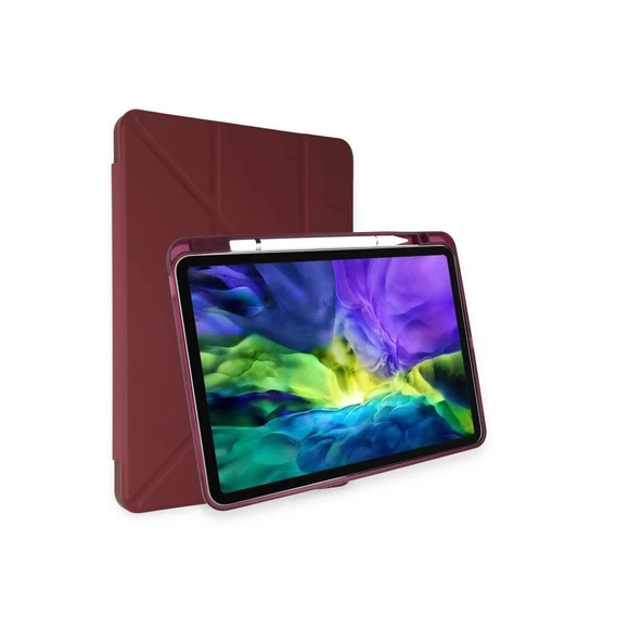 İpad Air 4 10.9 Kılıf Kalemlikli Mars Tablet Kılıfı - Mürdüm ürün görseli 1