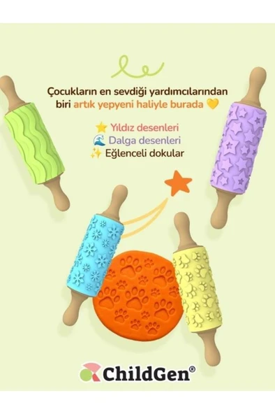 Childgen Mini Kar Desenli Merdane - Mavi - Resim 2