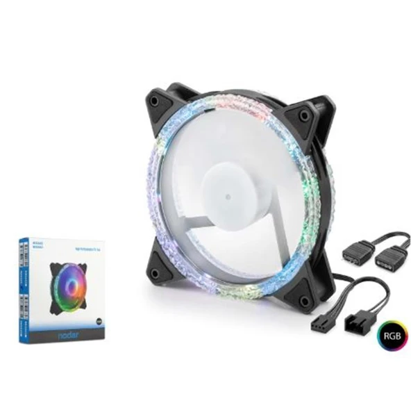 NODAR ND2662 Kasa Fanı Dış Kristal ARGB 120 mm Siyah ürün görseli 1