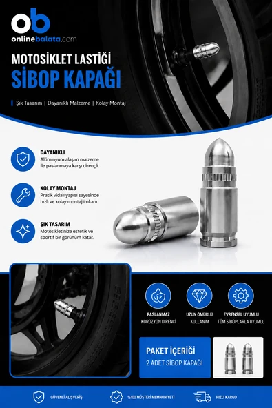 Bajaj Pulsar NS 125 150 Ön Arka Lastik Sibop Kapağı  Gümüş 2 Adet 30713 ürün görseli 1