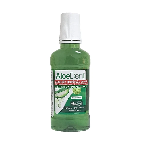 AloeDent Alkolsüz Florürsüz Vegan Ağız Hijyen Çalkalama Suyu 250 ml ürün görseli 1