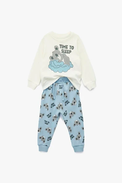 Koton Erkek Bebek Koala Baskılı Uzun Kollu Bisiklet Yaka Pamuklu 2'li Pijama Takımı ürün görseli 1