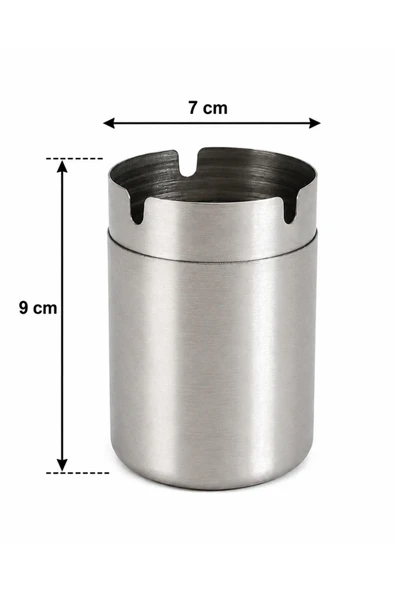 Dekoratif Paslanmaz Çelik Küllük 9cm - Resim 3
