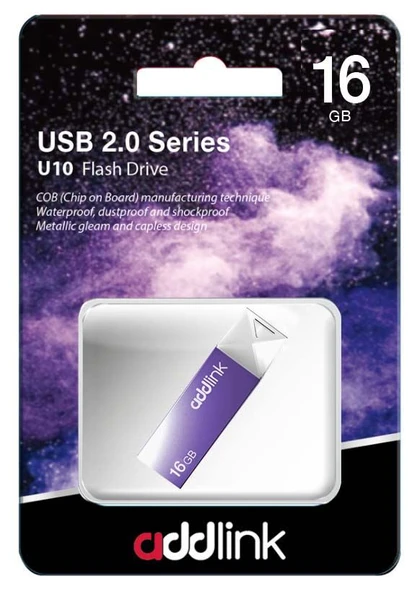 Addlink 16GB USB 2.0 U10 Flash Drive Mor ürün görseli 1
