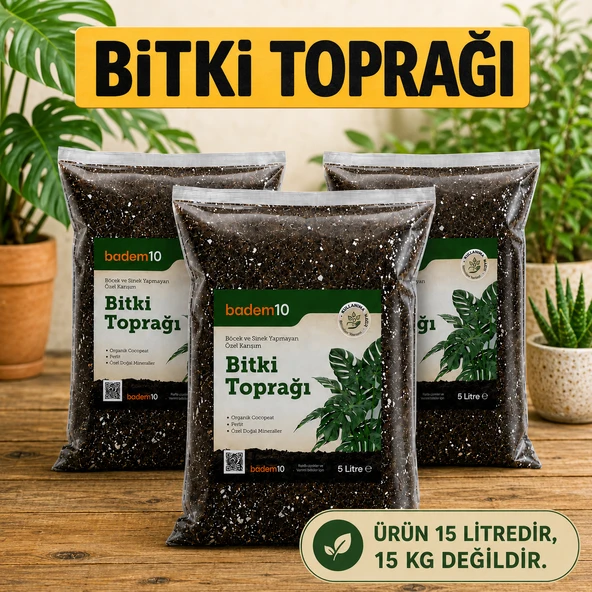 Organik Cocopeat (5x3=15 LİTRE) Perlit Pomza Karışımlı Genel Bitki Çiçek Saksı Bahçe Toprağı Toprak ürün görseli 1