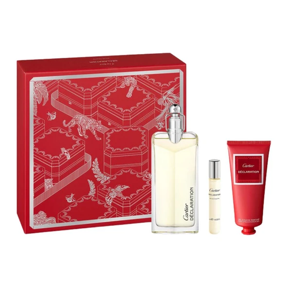 Cartier Declaration EDT 100 ml + EDT 10 ml + 100 ml Shower Gel Erkek Parfüm Seti ürün görseli 1