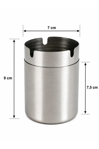 Dekoratif Paslanmaz Çelik Küllük 9cm - Resim 4