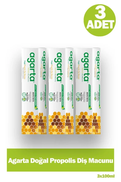 Agarta Doğal Propolis Diş Macunu Tüp 100 Ml 3 Adet ürün görseli 1