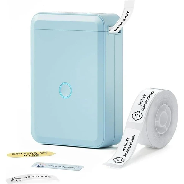Niimbot D110 Mavi Bluetooth Taşınabilir Termal Etiket Yazıcı ürün görseli 1