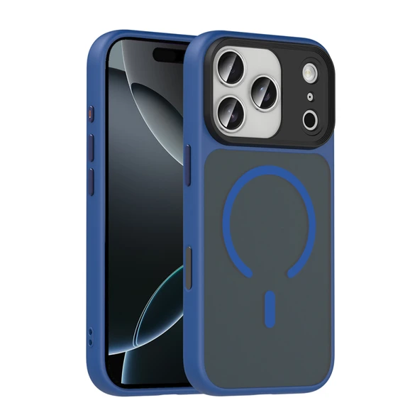Mobify Mobil Aksesuarda Devrim iPhone 17 Pro Magsafe Özellikli ve Renkli Şık Premium Silikon Kılıf MLK/Flet Lacivert ürün görseli 1