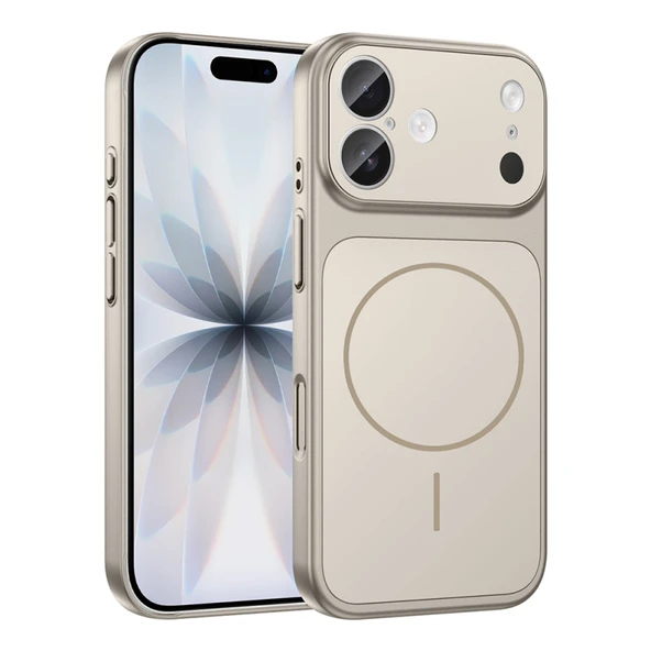 Mobify Mobil Aksesuarda Devrim iPhone 17 İle Uyumlu Kılıf MagSafe Şarj Özellikli Kamera Korumalı Kapak MLK / Formen Gri ürün görseli 1