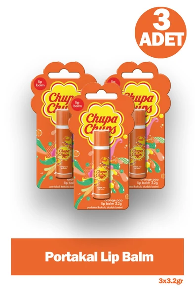 Chupa Chups Dudak Bakım Kremi 3.2 gr - Portakal 3 Adet ürün görseli 1