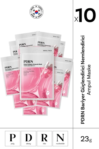 Dermal Seoulface Somon DNA PDRN Bariyer Güçlendirici Nemlendirici Ampul Maske Kore Maskesi 23 gr. 10 Adet ürün görseli 1