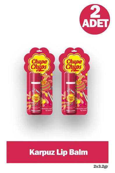 Chupa Chups Dudak Bakım Kremi 3.2 gr - Karpuz 2 Adet ürün görseli 1