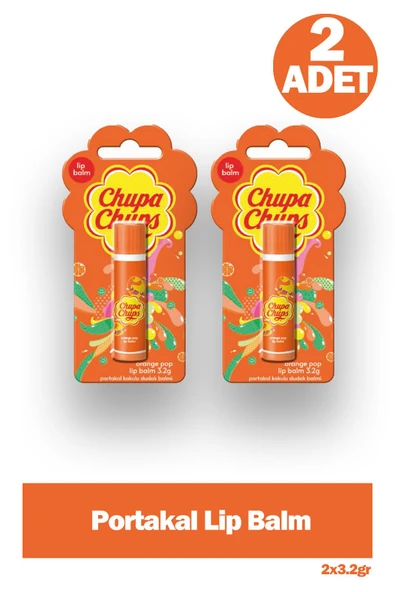 Chupa Chups Dudak Bakım Kremi 3.2 gr - Portakal 2 Adet ürün görseli 1