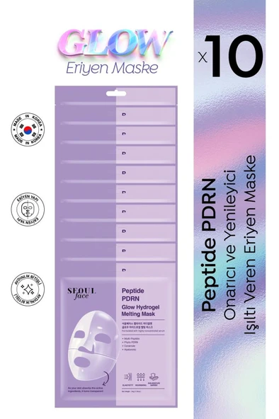 Dermal Seoul Face Peptid PDRN Hidrojel Eriyen Nemlendirici Kore Maskesi 34 gr. 10 Adet ürün görseli 1