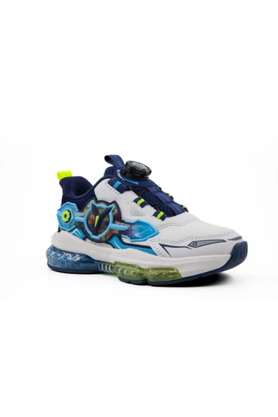 2196 Beyaz Lacivert Çocuk Sneakers - Resim 2
