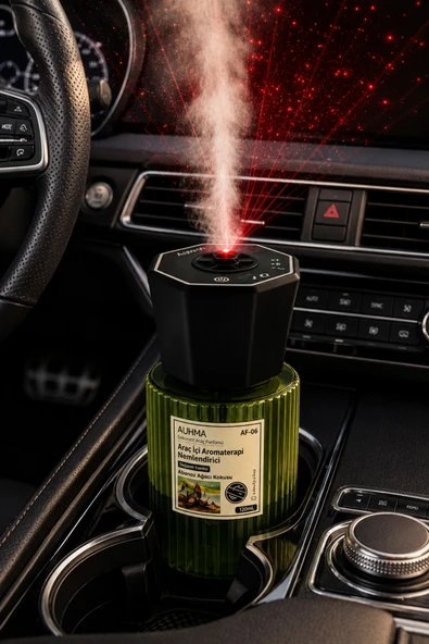 Araç İçi Nemlendirici Koku Şarjlı Buharlı Koku Difüzörü Hava Nemlendirme Yıldız Efektli CHANEL 120ml ürün görseli 1