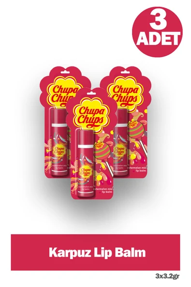 Chupa Chups Dudak Bakım Kremi 3.2 gr - Karpuz 3 Adet ürün görseli 1