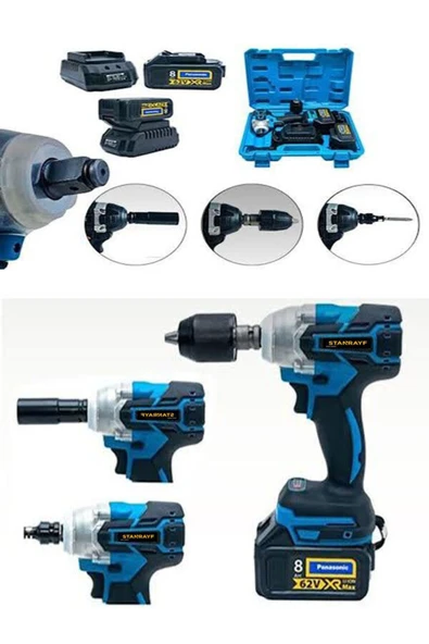 stanrayf Alman 88v 10 Ah Kömürsüz Motor Tam Profesyonel Darbeli Matkap Vidalama Şarjlı Somun Sökme Makinesi ürün görseli 1