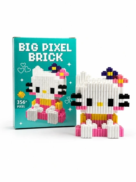 Hello Kitty Tasarımlı Büyük Parçalı Blok Oyuncak Seti 356 Parçalı Big Pixel Brick Set ürün görseli 1