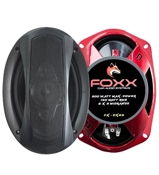 FOXX FX-CX69 Oto Koaksiyel Hoparlör Oval 6X9 İnç 900 Watt Tweeterli Kapaklı 2 Adet ürün görseli 1